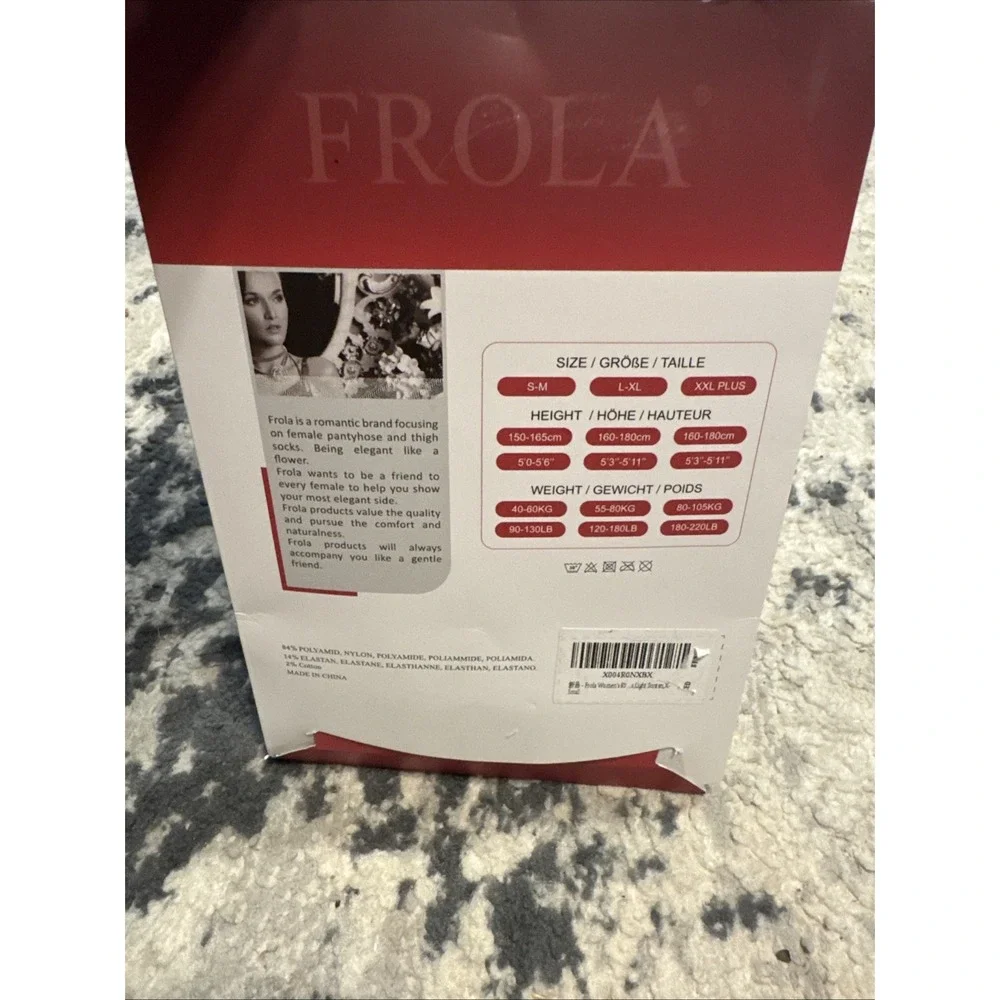 Frola 80 Denier Womens Sz XS X-Small Light Suntan Footed Pantyhose Tights
